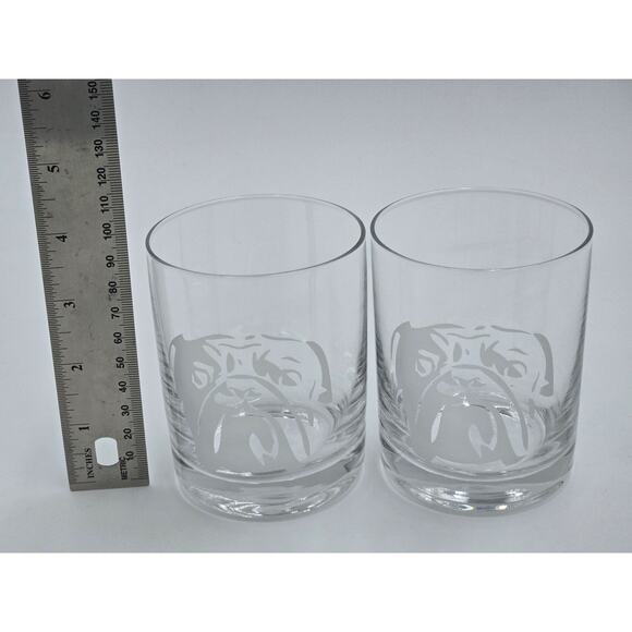 Williams Sonoma English Bulldog Rocks Glasses Set Of 2 - Picture 5 of 7